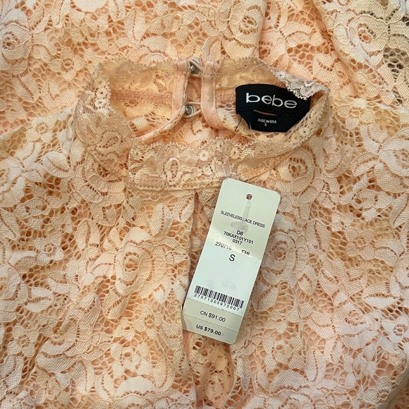 NWT BebeElegant Lace Dress in Peach - Picture 5 of 5